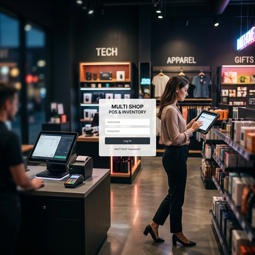 MultiShop POS & Inventory Background